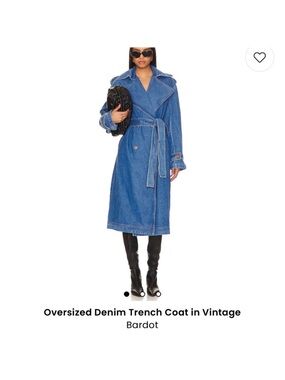 Bardot Blue Oversized Denim Trench Coat
